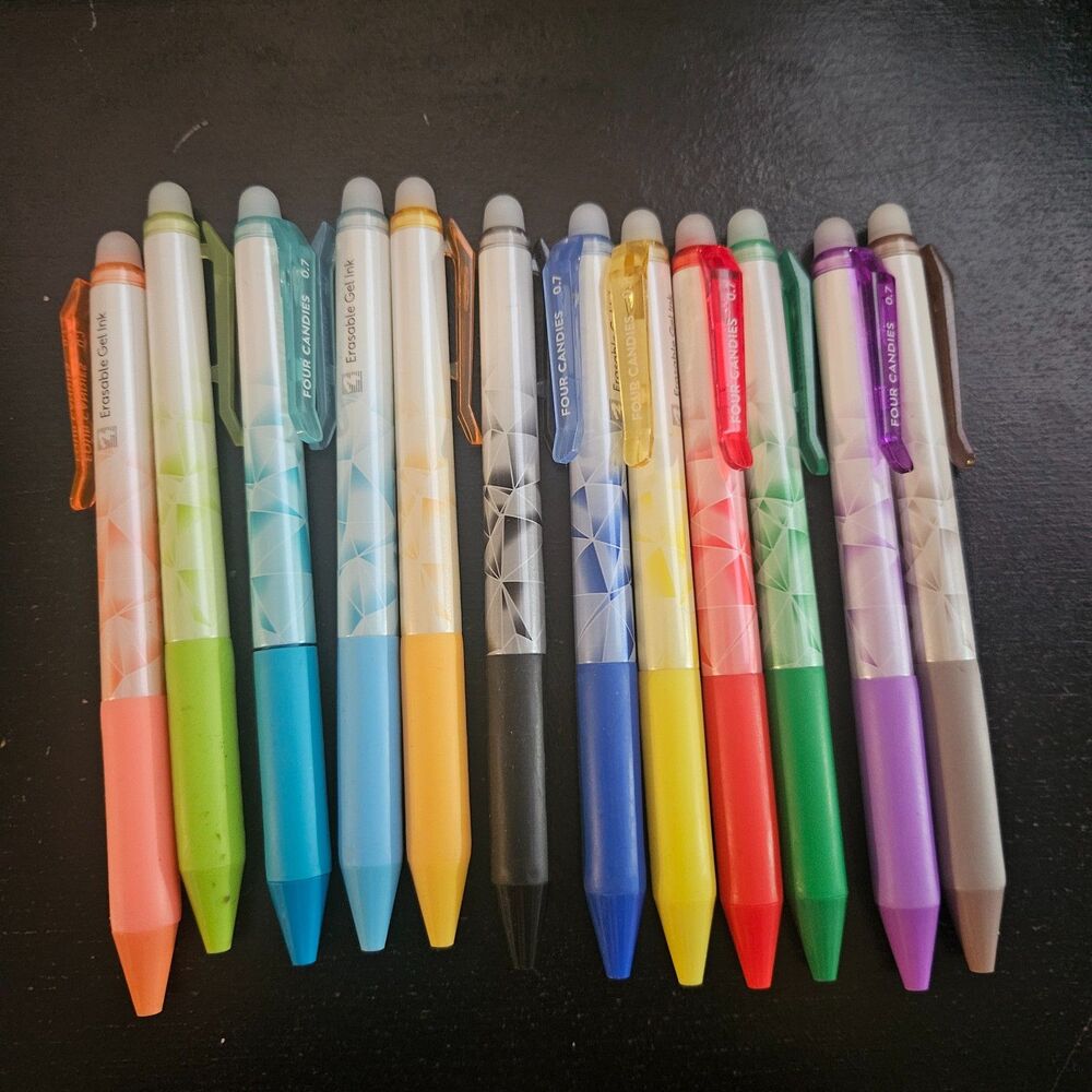 Four Candies Set of 12 Erasable Pens Grt Cond